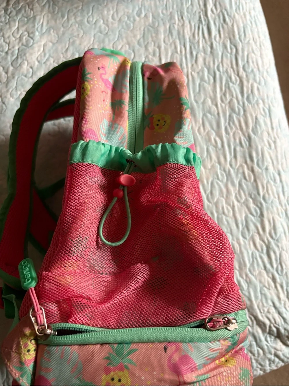 Bentgo Pink Pineapple & Flamingo Kids Backpack with Mint Trim